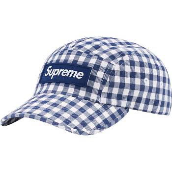 Supreme Gingham Camp Cap Hoeden Blauw | NL115NB