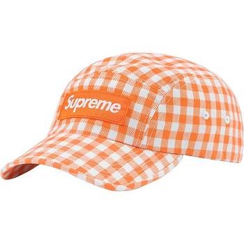 Supreme Gingham Camp Cap Hoeden Oranje | NL118WY