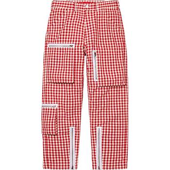 Supreme Gingham Flight Pant Broek Rood | NL393JJ