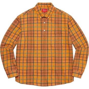 Supreme Pullover Plaid Flannel Overhemd Goud | NL377QZ
