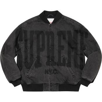 Supreme Washed Knockout Denim Varsity Jassen Zwart | NL439AP
